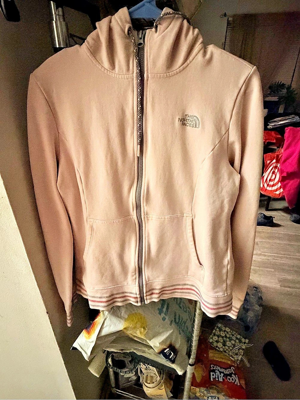 The North Face Hooded Full-Zip Jacket in Pink Size Large